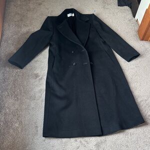 J. G. Hook Petite Black Wool Long Coat Classic Winter SIZE 10P